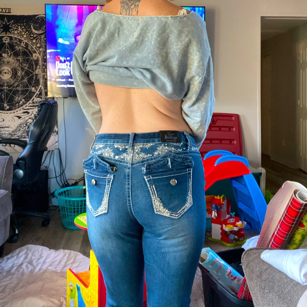 Denim jeans sparkly butt size 6